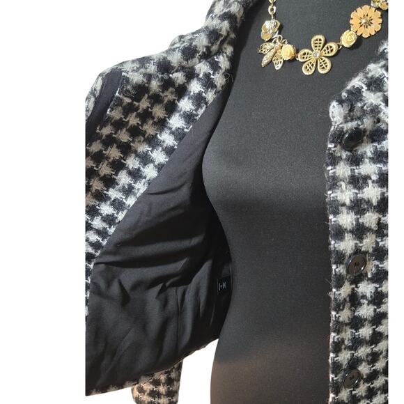 Ann Taylor Women's Houndstooth Wool Blend Jacket Size 4 Black White NWT - Picture 6 of 8